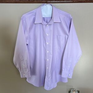 JOSEPH & FIESS men’s dress button down shirt FITTED lavender size 16.5 32/33